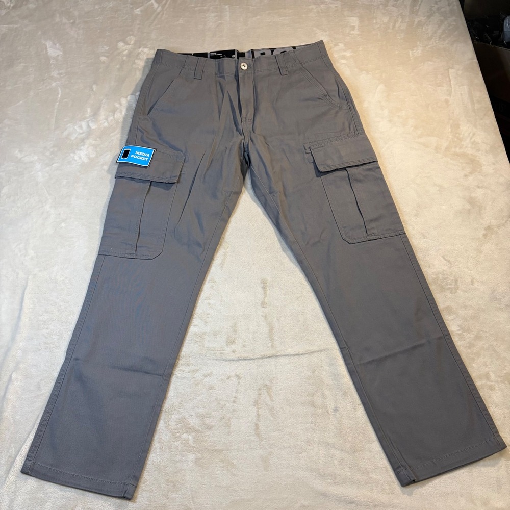 Iron Co Mens Patriot Cargo Pants Straight Fit Grey Flannel 32x30 I769443S